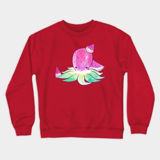 Watermelon Octopus Watercolor Crewneck Sweatshirt